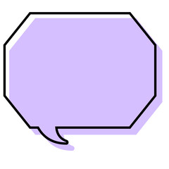 シンプルな線がずれた吹き出し　角のある八角形