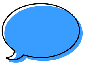 シンプルな線がずれた吹き出し　丸形