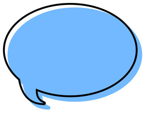 シンプルな線がずれた吹き出し　丸形