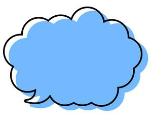 シンプルな線がずれた吹き出し　丸みのある雲形