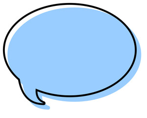 シンプルな線がずれた吹き出し　丸形