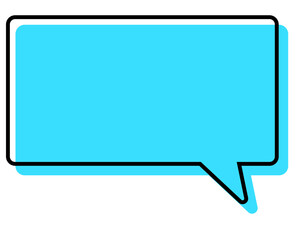 Fototapeta premium シンプルな線がずれた吹き出し 四角形