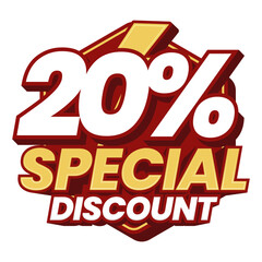 20% Special Discount Promotional Flash Offer Badge Label for Ecommerce Sale