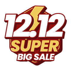 12.12 Super Big Sale Flash Discount Promo Badge Vector Illustration