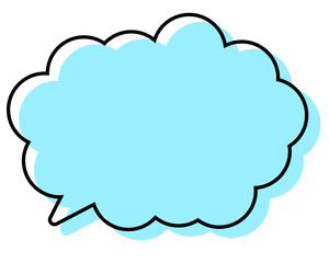 シンプルな線がずれた吹き出し　丸みのある雲形