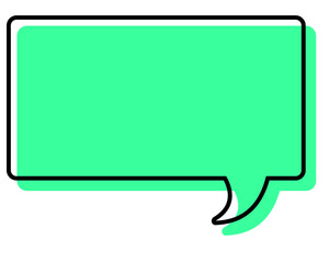 シンプルな線がずれた吹き出し　四角形