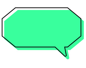 シンプルな線がずれた吹き出し　細長い八角形