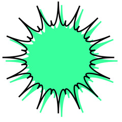 シンプルな線がずれた吹き出し　ギザギザした形