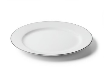 Elegant White Dinner Plate Grey Rim Simple Design Modern Kitchenware Tableware food dish home meal