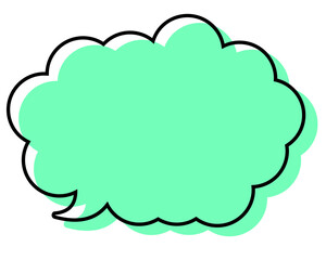 シンプルな線がずれた吹き出し　丸みのある雲形