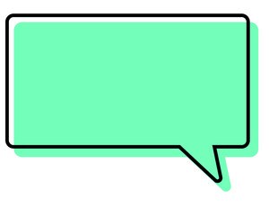 シンプルな線がずれた吹き出し　四角形