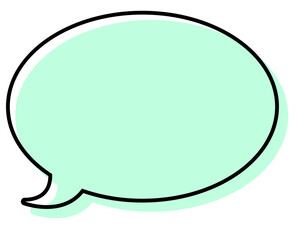 シンプルな線がずれた吹き出し　丸形