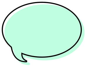 シンプルな線がずれた吹き出し　丸形