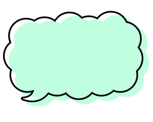 シンプルな線がずれた吹き出し　細長い雲形