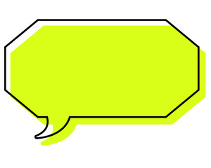 シンプルな線がずれた吹き出し　細長い八角形