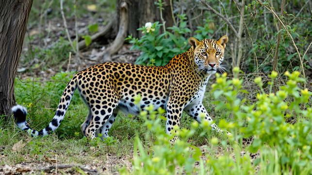 a well camouflaged leopardess