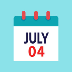 4th July vector calendar icon
