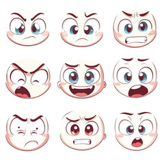 Fototapeta premium Kawaii cute faces