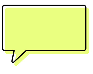 シンプルな線がずれた吹き出し　四角形