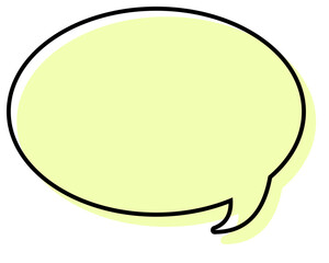 シンプルな線がずれた吹き出し　丸形