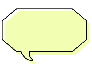 シンプルな線がずれた吹き出し　細長い八角形