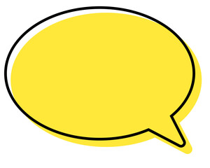 シンプルな線がずれた吹き出し　丸形