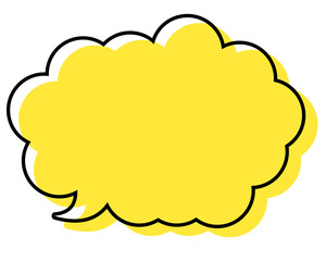 シンプルな線がずれた吹き出し　丸みのある雲形