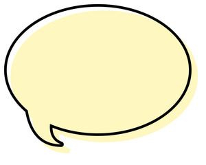 シンプルな線がずれた吹き出し　丸形