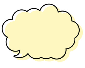 シンプルな線がずれた吹き出し　丸みのある雲形
