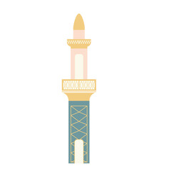 Simple flat illustration of a mosque minaret tower, suitable for Islamic themes, Ramadan designs, or religious vector assets on AdobeStock.