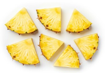 Sweet Pineapple Slices Juicy Tropical Fruit Summer Refreshing Delicious Healthy Food Photography