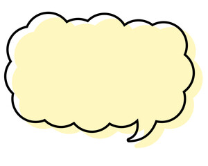 シンプルな線がずれた吹き出し　細長い雲形