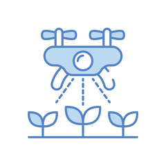Drone Watering vector icon stock illustration