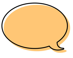 シンプルな線がずれた吹き出し　丸形