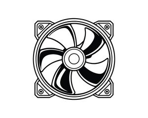 Computer fan illustration. Cooling down the system and its components