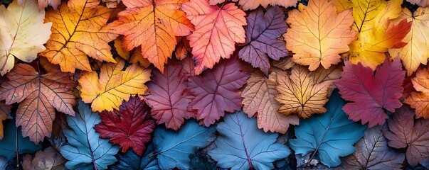 Fototapeta premium Autumn leaves background. Colorful foliage