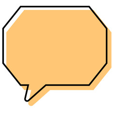 シンプルな線がずれた吹き出し　角のある八角形