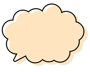 シンプルな線がずれた吹き出し　丸みのある雲形