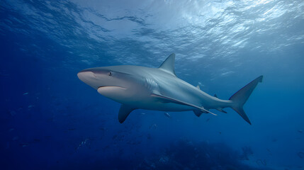 Obraz premium impact of overfishing on shark populations and marine ecosystem