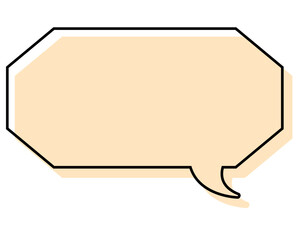 シンプルな線がずれた吹き出し　細長い八角形