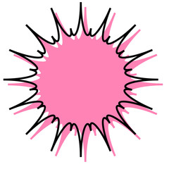 シンプルな線がずれた吹き出し　ギザギザした形