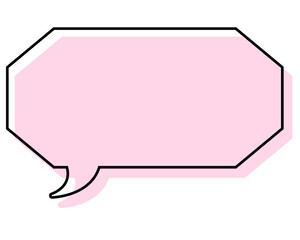 シンプルな線がずれた吹き出し　細長い八角形