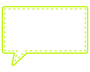 シンプルなカラー線の吹き出し　四角形