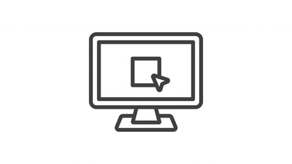 Animated a computer monitor displays three open windows - Powered by Adobe