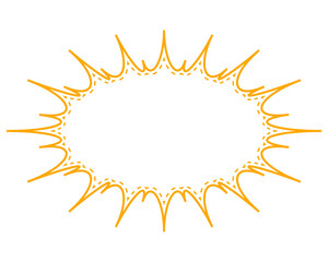 シンプルなカラー線の吹き出し　細長いギザギザした形