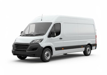 White Delivery Van Transportation Vehicle Mockup Isolated Road Truck Cargo Goods Travel Design