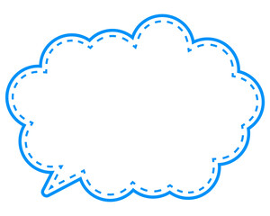 シンプルなカラー線の吹き出し　丸みのある雲形