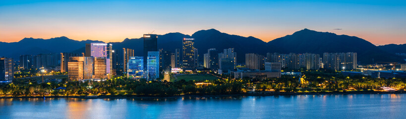 Obraz premium Central Business District, Lushan New District, Fuyang District, Hangzhou, China