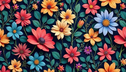 Intricate floral design, repeating seamlessly , background, floral