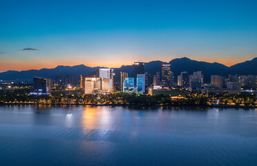Obraz premium Central Business District, Lushan New District, Fuyang District, Hangzhou, China